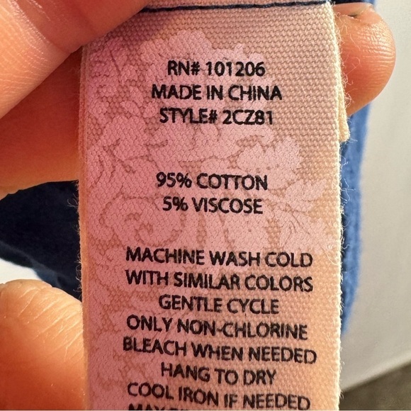 Soft Surroundings Forsythia‎ Paisley Jacquard Hooded Top in Blue Size Small - Picture 8 of 9